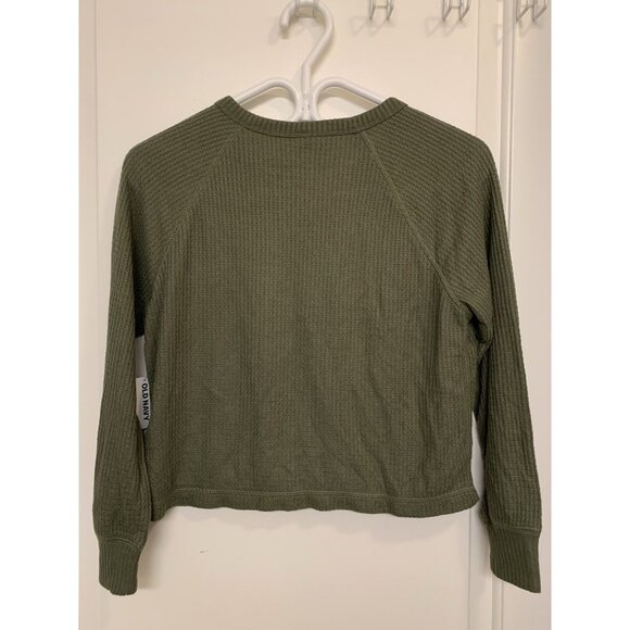 Old Navy Green Waffle Long Sleeve Kids Large - Picture 2 of 7
